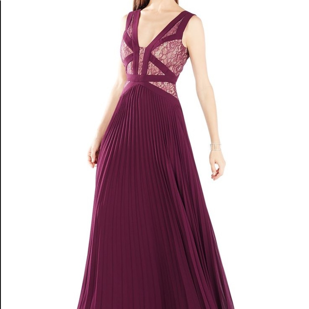 BCBG lace detail gown